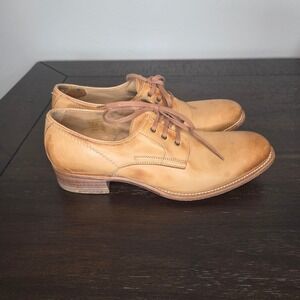 n.d.c. Made By Hand Camel Tan Leather Oxford Derby Shoes Womens Size 40/US 9.5